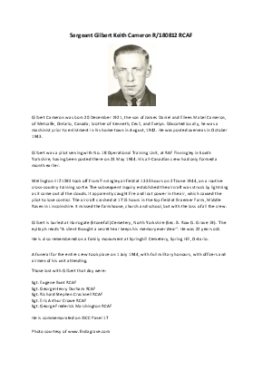 A preview of a PDF biography for Cameron, Gilbert Keith